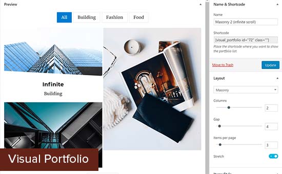 افزونه نمونه کار Visual Portfolio وردپرس