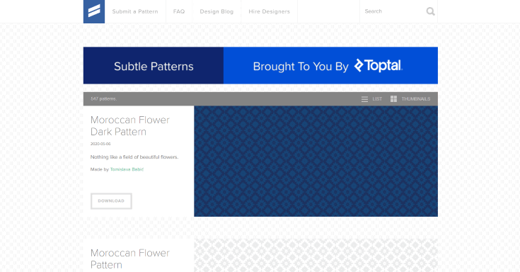 Subtle Patterns از بهترین سایت ها برای دانلود وکتور