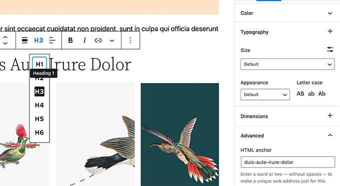 وردپرس 5.9 - کنترل‌ های تایپوگرافی بهبود یافته
