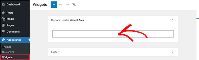 Custom Header Widget Area