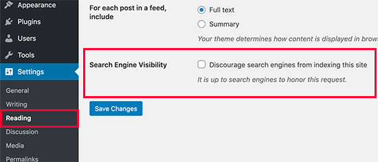 تنظیمات Visibility
