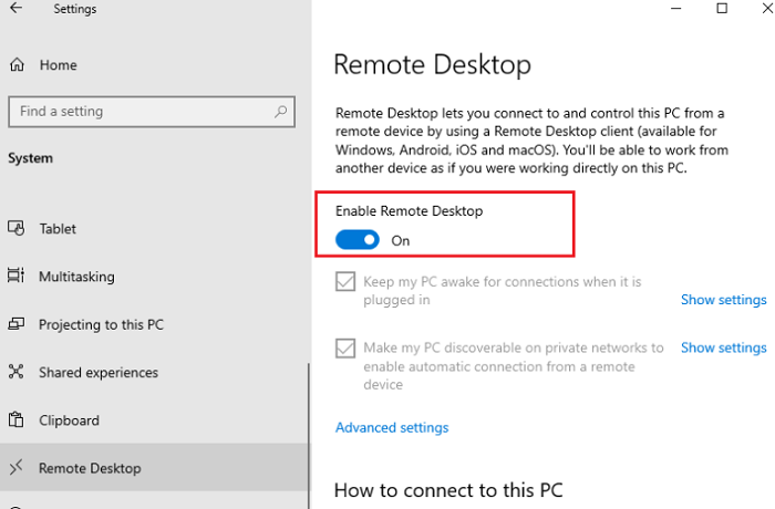 بررسی فعال بودن Remote Connection در سرور راه دور
